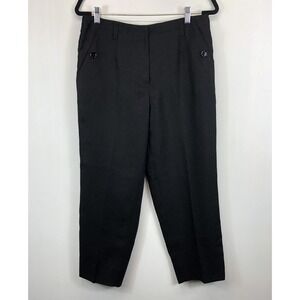Talbots Petites Womens Size 10 Irish Linen Black Capris Lined (32x25)‎ Pants